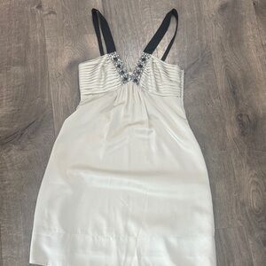 BCBG Ivory Dress with Black Embellished Straps